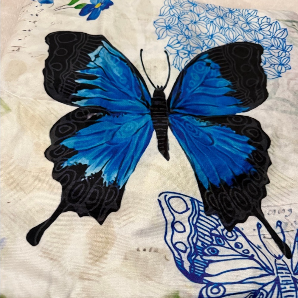 Blue & Black Butterfly Print 16x16 pillow throw There are 5 cases total